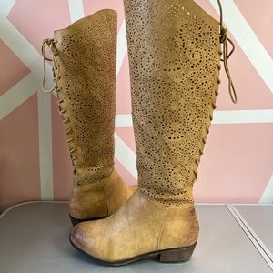 NWOT Over the knee lace up boots